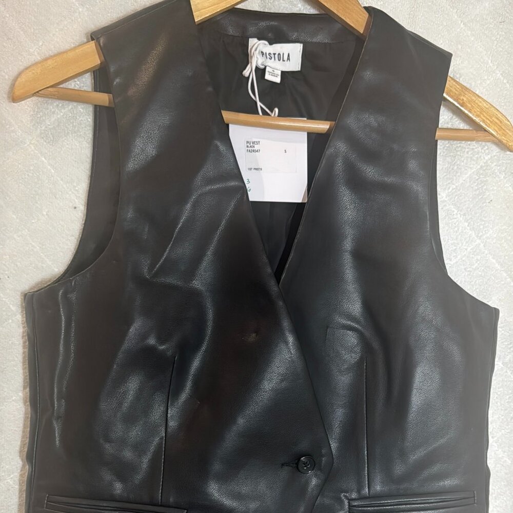 Pistola Black Leather Vest